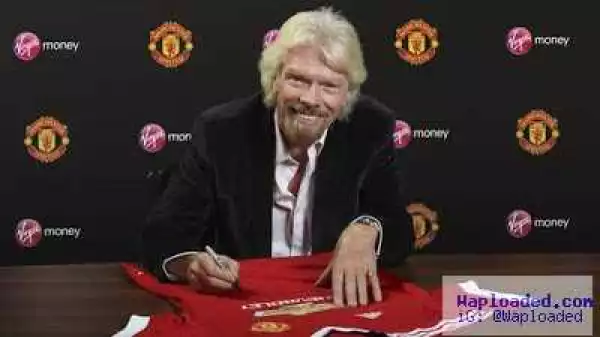 Billionaire Richard Branson Joins Man U, Poses With His Jersey (Photos)
